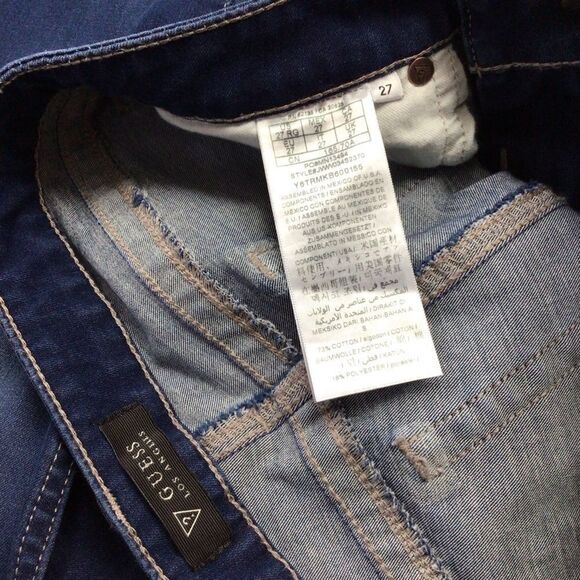 GUESS blue jeans skinny low rise stretchy soft denim size 27 - Picture 5 of 11